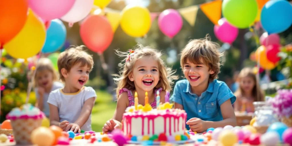 Fête d'anniversaire joyeuse pour enfants à Nice.